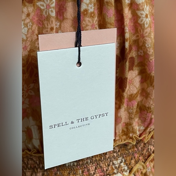 Spell & The Gypsy Collective Organic Cotton Peach Floral Anne Jumpsuit Size XS - Picture 11 of 13